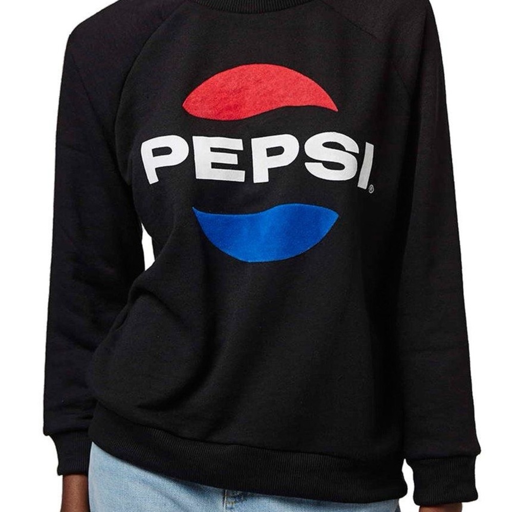 Tee & Cake Black Sweatshirt with Red and Blue Design
